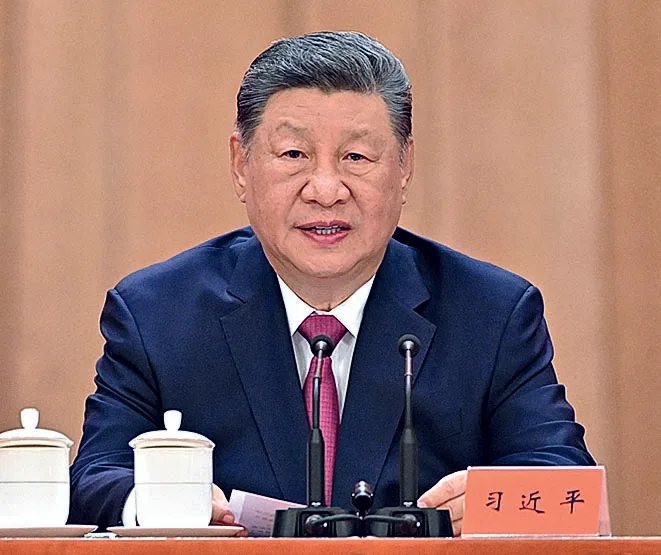 習近平在紀念江澤民誕辰大會上講話。
