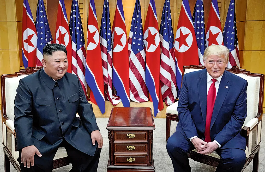 特朗普與朝鮮領導人金正恩會面。