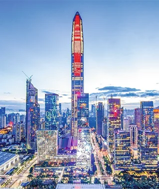 深圳中心區黃昏景觀,深圳平安大廈